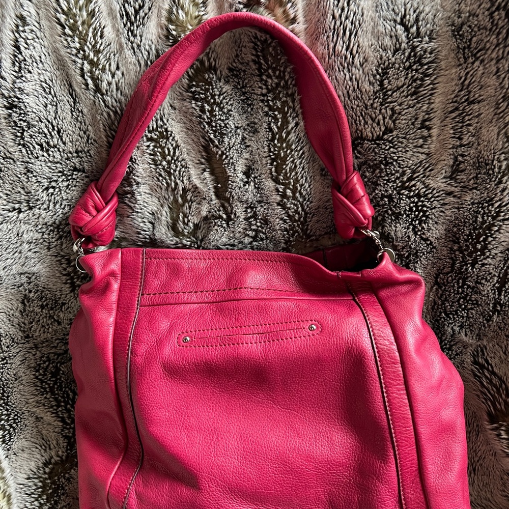 Pink Leather Shoulder Bag - Picture 3 of 5